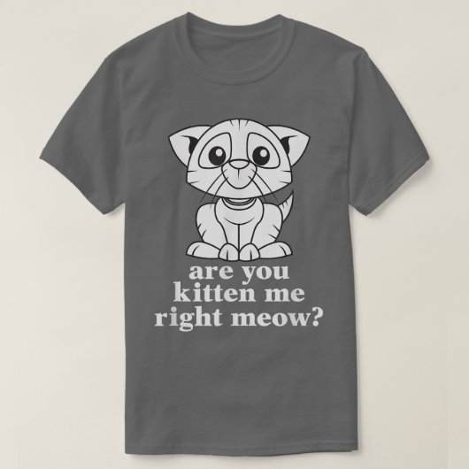 おもしろい右ミュー猫 Tシャツ (デザイン正面)