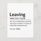 おもしろい同僚が退職する ポストカード (正面)