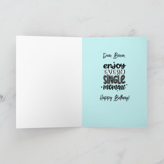 おもしろい名前の追加年齢最高の誕生日ウィッシュエバーカード カード (内部)