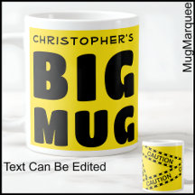 おもしろい名前をカスタムするのBig Mug Caution Tape 001