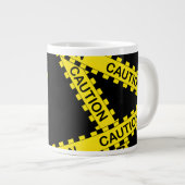 おもしろい名前をカスタムするのBig Mug Caution Tape 002 ジャンボコーヒーマグカップ (正面右)
