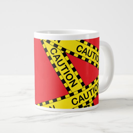 おもしろい名前をカスタムするのBig Mug Caution Tape 003 ジャンボコーヒーマグカップ (正面右)