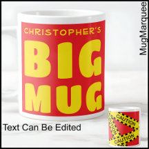 おもしろい名前をカスタムするのBig Mug Caution Tape 003