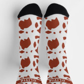 おもしろい名前をカスタムするアイルシャーカウズアニマルプリントパターン ソックス (上部)