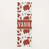 おもしろい名前をカスタムするアイルシャーカウズアニマルプリントパターン ヨガマット (裏面)