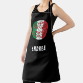 おもしろい名前をカスタムするイタリイタリアンア国旗Pepperoniピザ エプロン (インサイチュ)