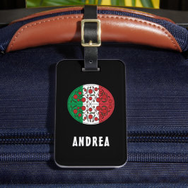 おもしろい名前をカスタムするイタリイタリアンア国旗Pepperoniピザ ラゲッジタグ