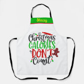おもしろい名前をカスタムするパーソナライズされたベーカーのクリスマス エプロン (正面)