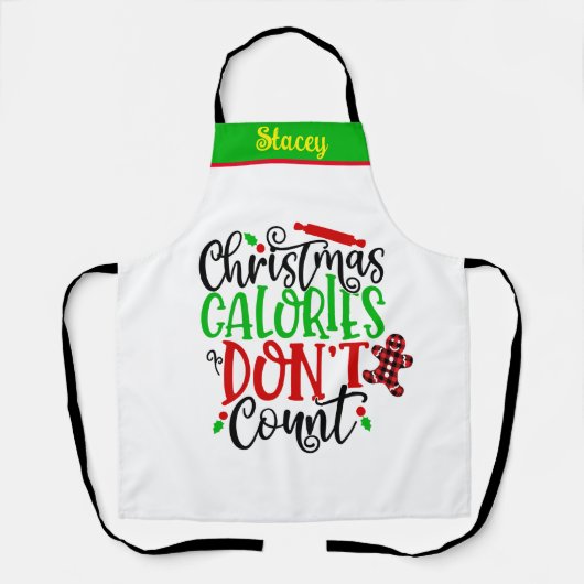 おもしろい名前をカスタムするパーソナライズされたベーカーのクリスマス エプロン (正面)
