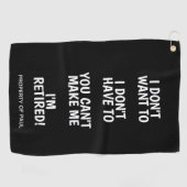 おもしろい名前をカスタムする付き定年ギフト用ゴルフタオル ゴルフタオル (横)