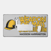 おもしろい名前をカスタムする建築作業者 デスクマット (キーボード&マウス)