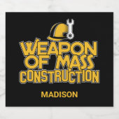 おもしろい名前をカスタムする建築作業者 ビールラベル (シングルラベル)