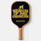 おもしろい名前をカスタムする建築作業者 ピックルボールラケット (裏面)