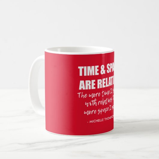 おもしろい名前をカスタムする引用文レッド コーヒーマグカップ (正面左)