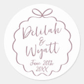 おもしろい名結婚の日付特典封筒 ラウンドシール (正面)