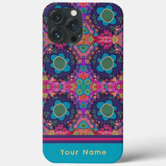 おもしろい名Boho花カスタム柄インスピレーション Case-Mate iPhoneケース (裏面)