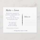 おもしろい吹き出し日付の保存 案内ポストカード (裏面)