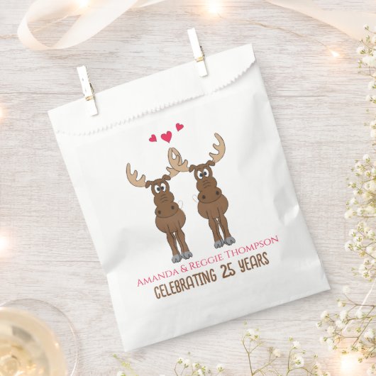 おもしろい周年記念パーティーお洒落かわいいムース フェイバーバッグ (クリップ留めされた状態)