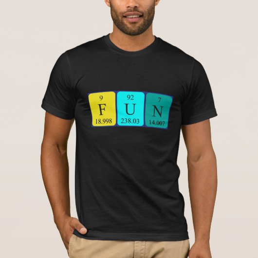 おもしろい周期表語シャツ Tシャツ (正面)