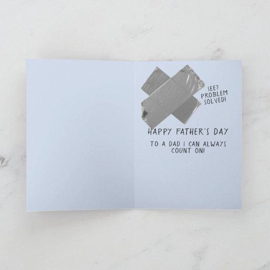 「おもしろい問題が解決しカスタムた」の父の日 カード (内部)
