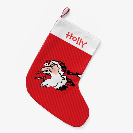 おもしろい喫煙サンパーソナライズされたタ スモールクリスマスストッキング (正面 (吊り時))