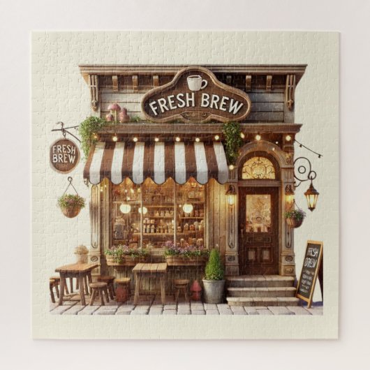 おもしろい喫茶店の愛好家 ジグソーパズル (縦)