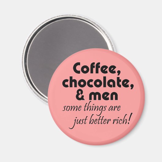 おもしろい喫茶店ギフトピンク冷蔵庫用マグネット マグネット (正面/裏面)