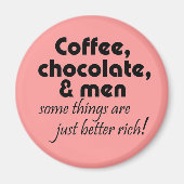 おもしろい喫茶店ギフトピンク冷蔵庫用マグネット マグネット (正面)