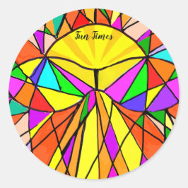 おもしろい回円ステッカー最も明るいマルチカラー ラウンドシール