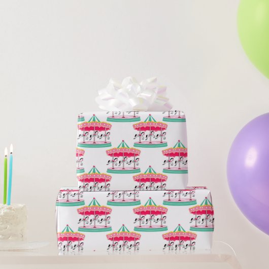 おもしろい回路回転木馬パーティー包装紙 ラッピングペーパー (パーティーギフト)