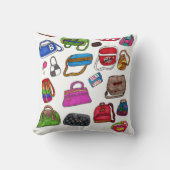 おもしろい図解入りの、写真付きのかわいい財布柄デザイン クッション (正面)