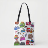 おもしろい図解入りの、写真付きのかわいい財布柄デザイン トートバッグ (正面)