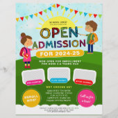 おもしろい図解入りの、写真付きのスクール公開入場料写真の挿入 チラシ (正面)