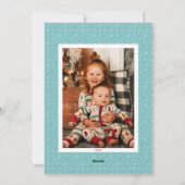 おもしろい図解入りの、写真付きの雪だるまとキッズフォト シーズンカード (裏面)