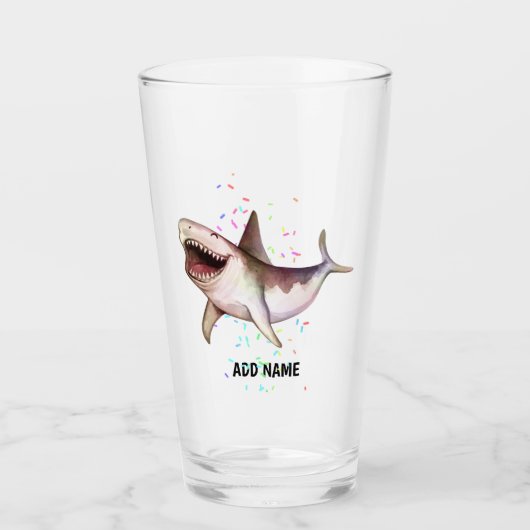 おもしろい図解入りの、写真付きのSHARKギフト名水色を追加 タンブラーグラス (正面)