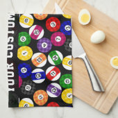 おもしろい国スタイル市松模様にビリヤード模様 キッチンタオル (四つ折り)