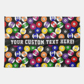 おもしろい国スタイル市松模様にビリヤード模様 キッチンタオル (横)