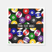 おもしろい国スタイル市松模様にビリヤード模様 スタンダードカクテルナプキン (正面)