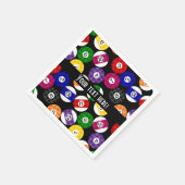 おもしろい国スタイル市松模様にビリヤード模様 スタンダードカクテルナプキン (角)