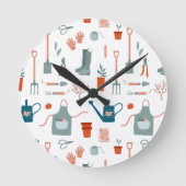 おもしろい園芸時間 ラウンド壁時計 (正面)