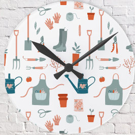 おもしろい園芸時間 ラウンド壁時計