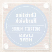 おもしろい地区ナースウォールプラークスタイル ガラスコースター (裏面)