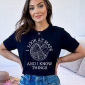 おもしろい地図記者 |土地測量士 Tシャツ