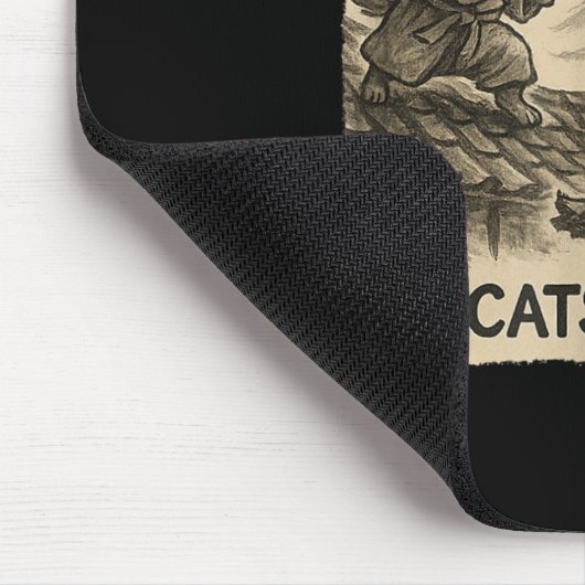 おもしろい墨絵かわいいが私の絵を描猫日本のたち マウスパッド (コーナー)