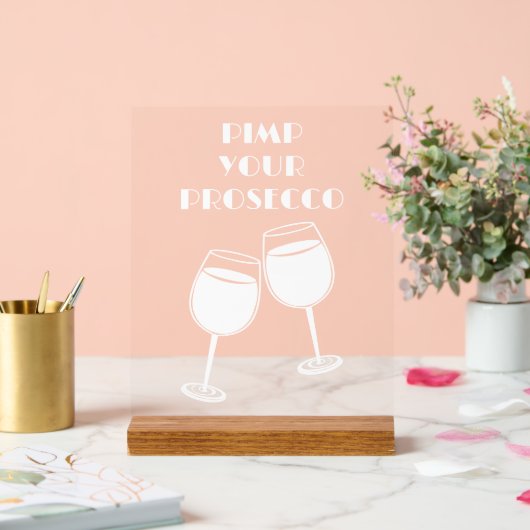 おもしろい売春あっせん業者ザプロセッコカクテルバー招待状 アクリルサイン (ウェディング)