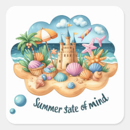 おもしろい夏のシール スクエアシール