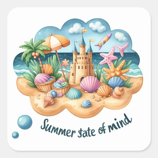 おもしろい夏のシール スクエアシール (正面)