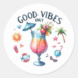 おもしろい夏のシール ラウンドシール