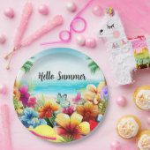 おもしろい夏のビーチシーン ペーパープレート (パーティー)