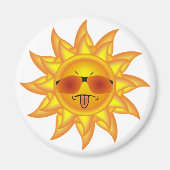 おもしろい夏の暑さ、日差し – 暑すぎる姿勢 マグネット (正面)